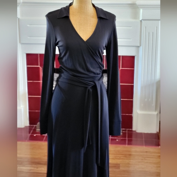 Talbots Dresses & Skirts - Talbots black faux wrap dress size 6